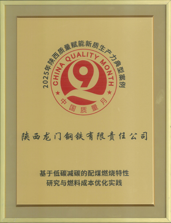 質(zhì)量賦能新質(zhì)生產(chǎn)力！龍鋼公司再獲省級殊榮